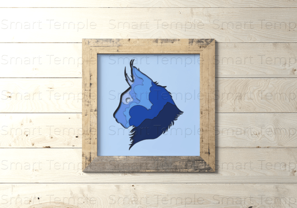 3D Cat Head SVG & Multilayer Shadow Box Design