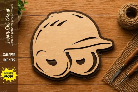 Baseball Helmet SVG: Sports Laser Cut Designs