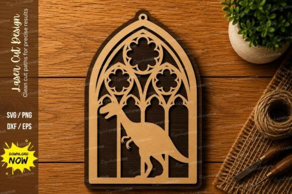 Bird Cathedral Window SVG: Gothic Laser Cutting Art