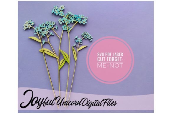 Forget Me Not SVG Laser Cut Flower: A Digital Design Asset