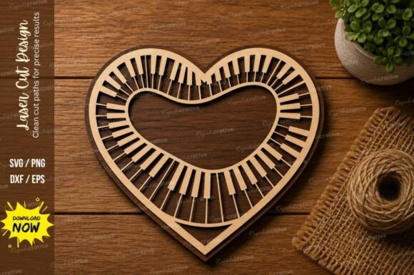 Heart Piano Keyboard SVG: A Music Lover's Design Asset