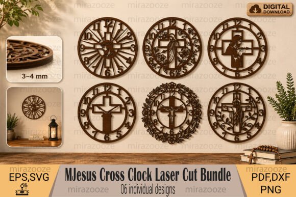 Jesus Cross Clock SVG Bundle for Faithful Creations