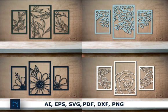 Laser Cut Floral Wall Decor Bundle SVG