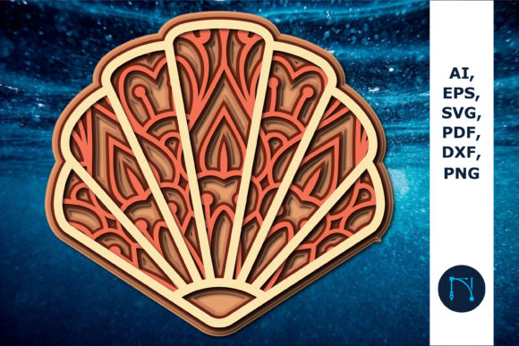 Laser Cut Sea Shell SVG Cut File for Coastal Designs
