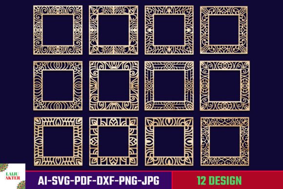 Mirror Frame SVG Bundle: 17 Laser Cut Photo Frames
