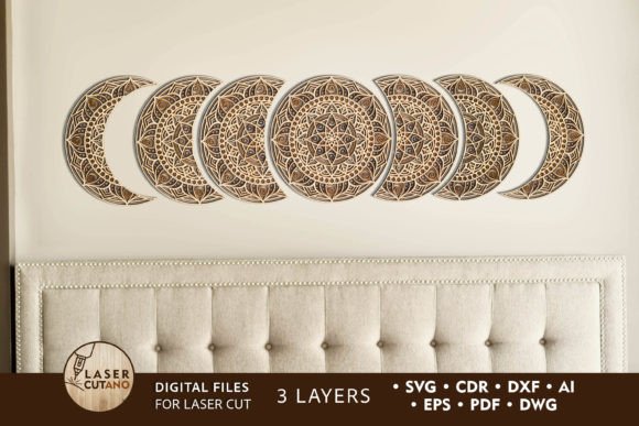 Moon Phases 3D Multi-Layer Wall Art: A Celestial Design