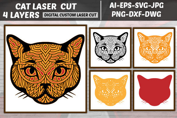 Multilayer Laser Cut Cat Svg: A Creative Design Asset