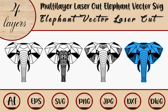 Multilayer Laser Cut Elephant SVG: Artistic Depth for Your Projects
