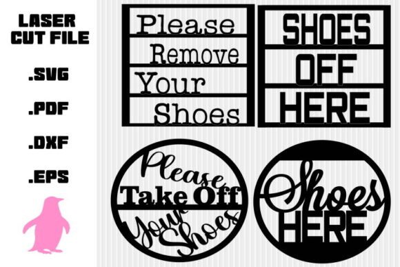 Please Remove Your Shoes Laser File: A Charming Welcome for Your Home