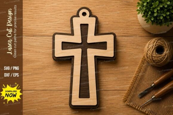 Simple Christian Cross Laser Cut SVG for Crafters