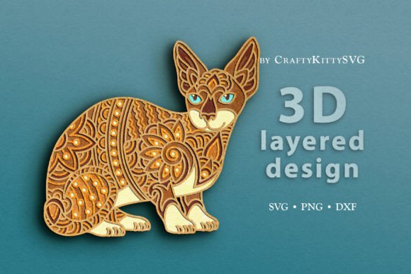 Sphynx Cat 3D Layered SVG Cut File for Crafters