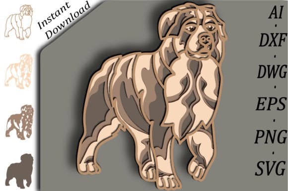 St Bernar Dog Multilayer Svg/3D Layered
