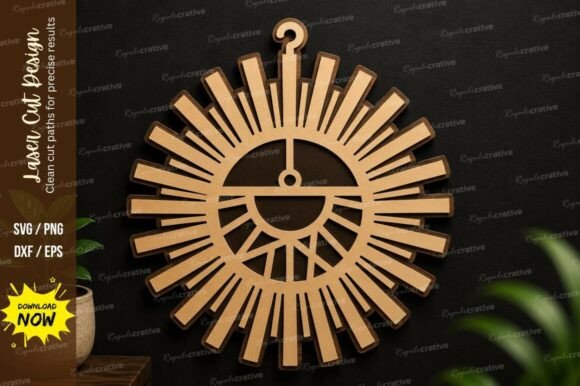 Stunning Abstract Sunburst Circle Laser Cut SVG Designs
