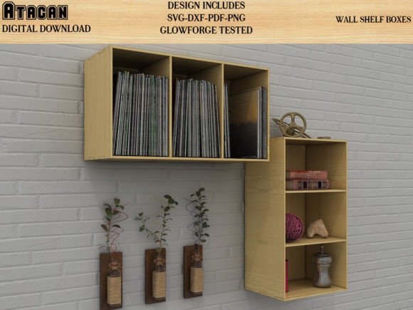 Wooden Book Wall Shelves SVG Cut Plans